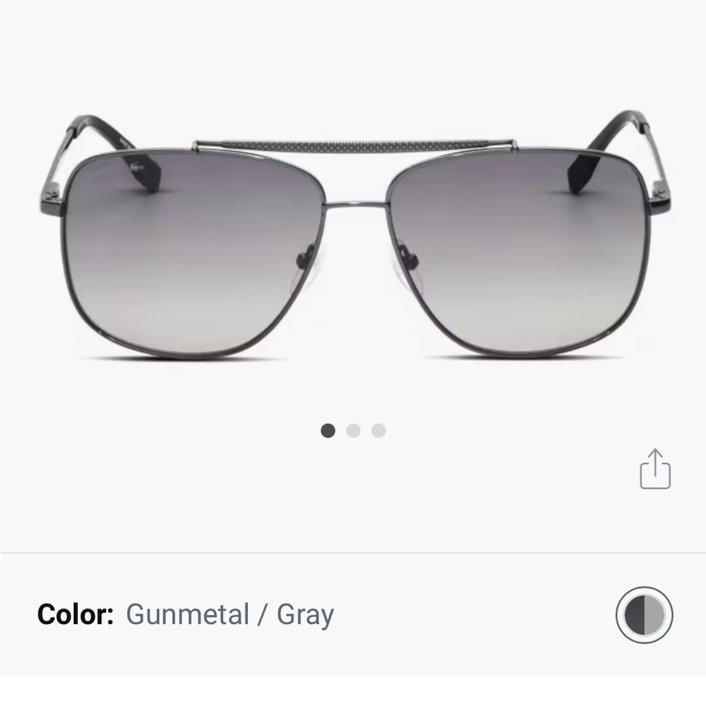 Lacoste Gunmetal Aviator Sunglasses